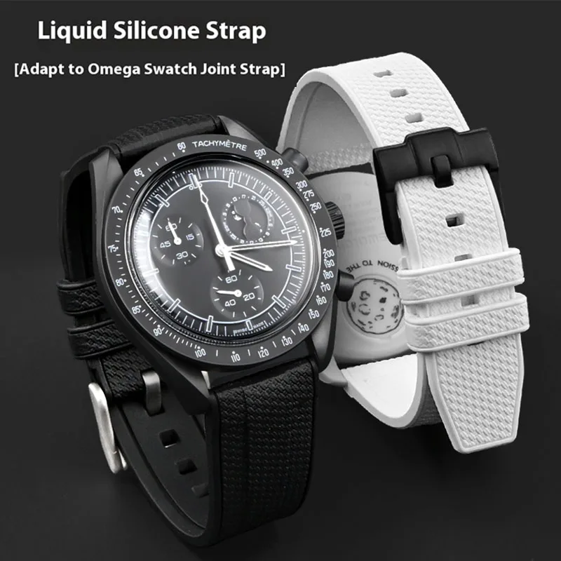 Omega Watch Speedmaster - 20mm 22mm vloeibare siliconen band voor
