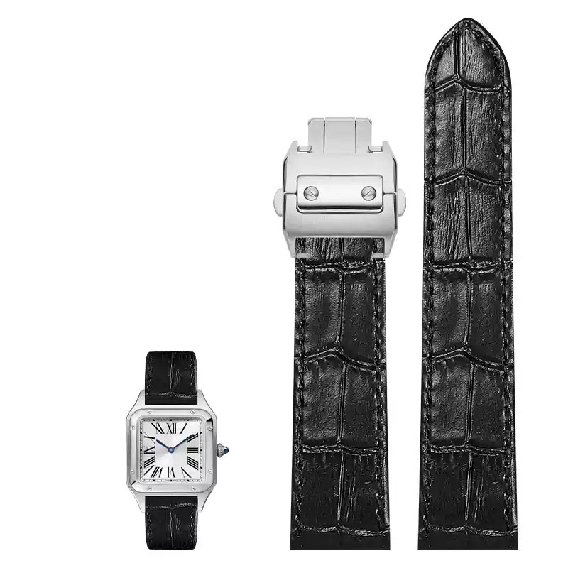 Cartier Watch Santos - 20mm 23mm Lederen Horlogeband Voor Cartier