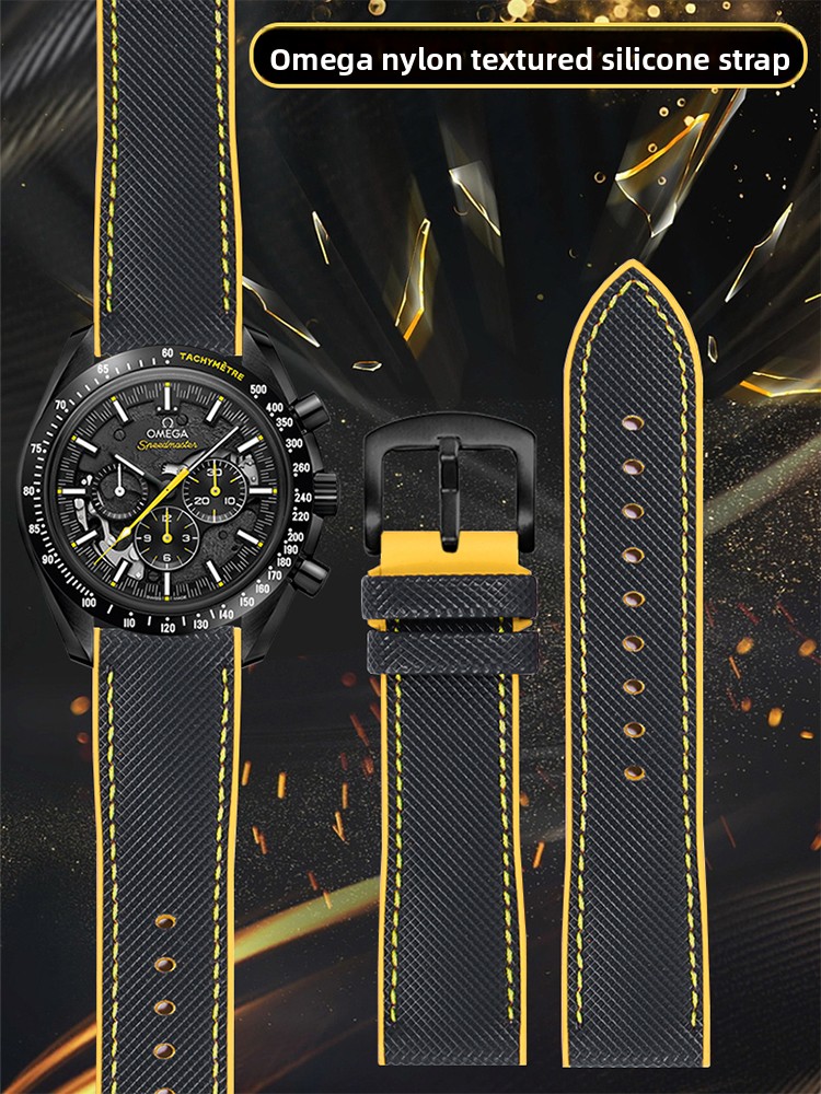 Omega Watch Speedmaster - Nylon getextureerde horlogeband geschikt voor Omega