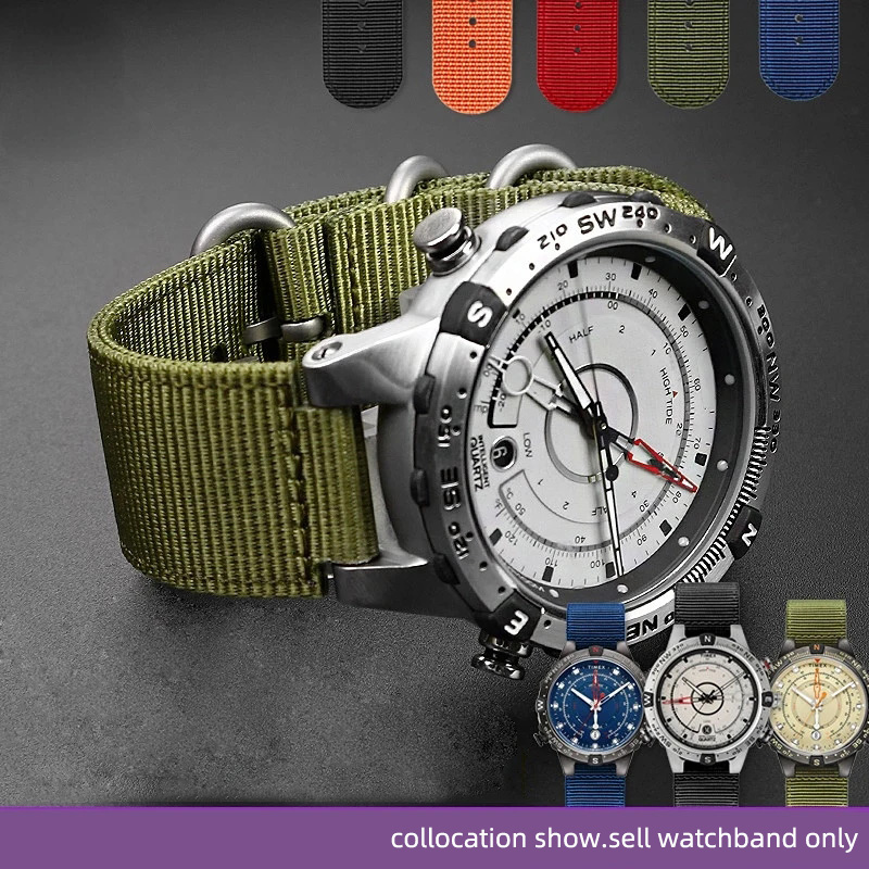 Citizen Watch Promaster - 24*16Mm Bolle Metalen Ring Nylon Horlogeband