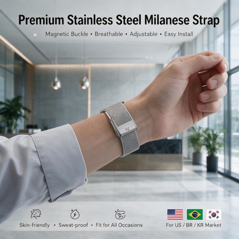 Mesh Strap Metal - Voor WHOOP 5.0 MG: Milanese band