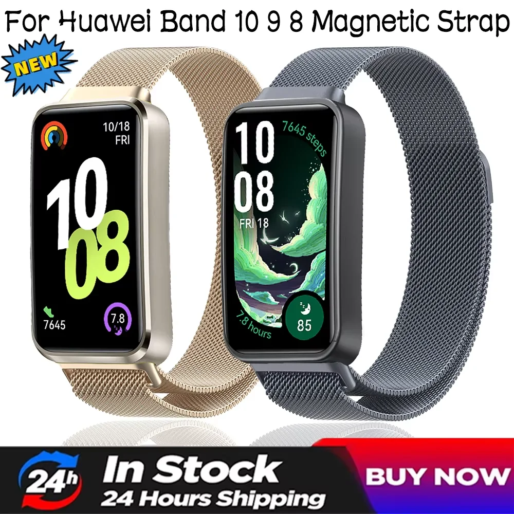 Milanese Loop Magnetic - Metalen Milanese lusband voor Huawei Band