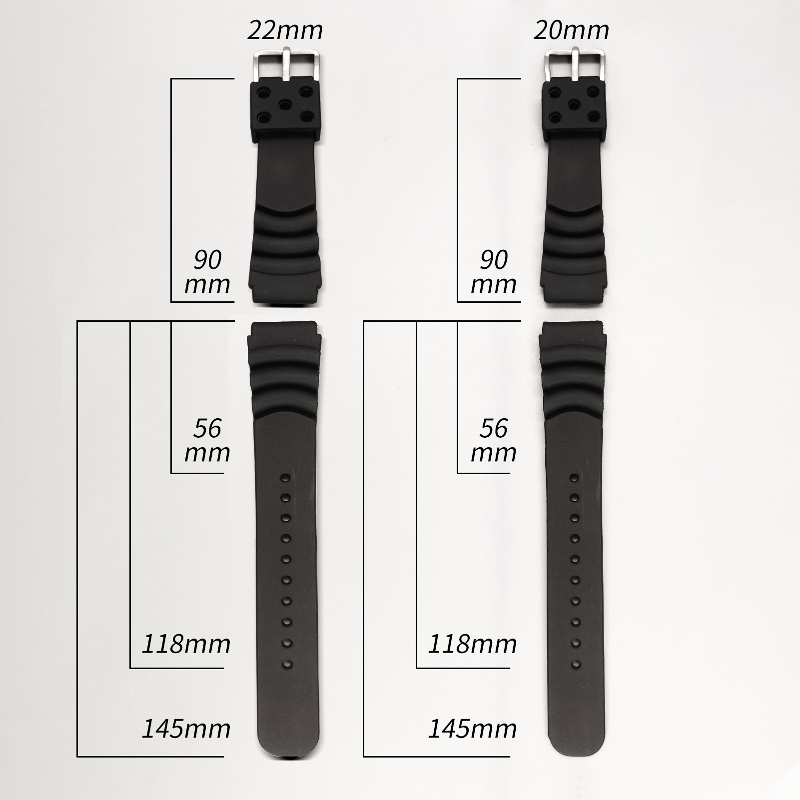 ADDIESDIVE Horlogeband 20mm 22 - Rubber Strap Diver recensie en prijs